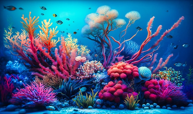 Photo a coral reef garden filled with vibrant colors and marine life