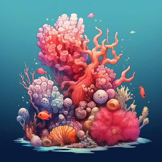 Photo coral reef illustration