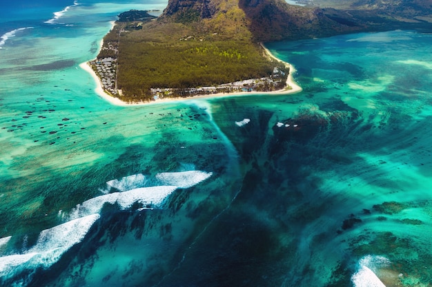 Coral reef of the island of Mauritius.