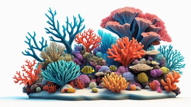 Coral Reef on isolated White background