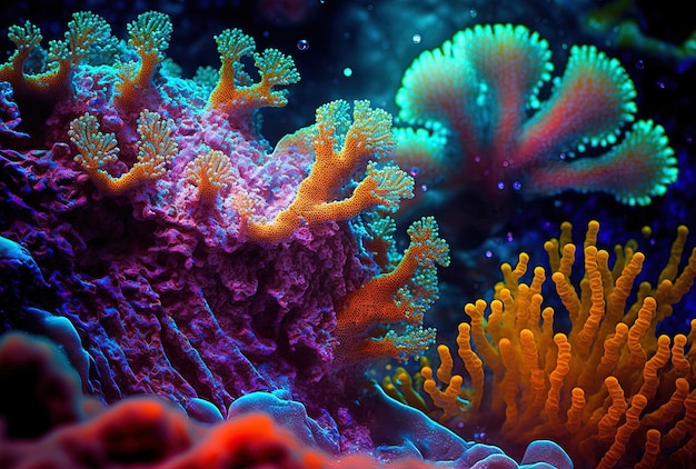 Coral reef macro texture abstract backdrop of a marine habitat