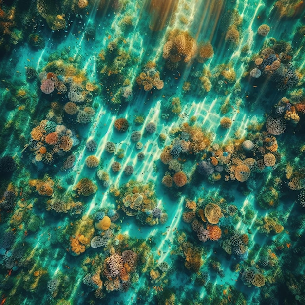 Photo coral reef and sea underwater background