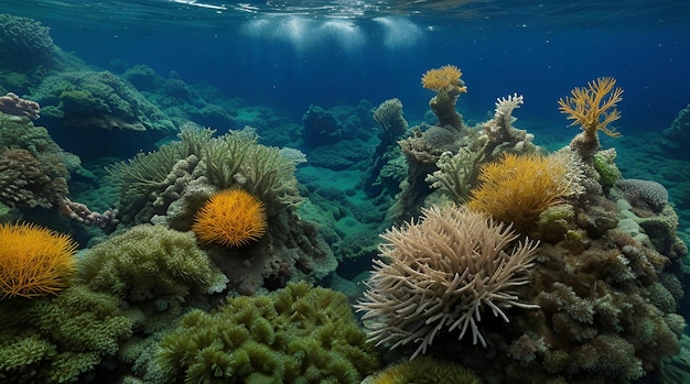 Coral reef in the sea