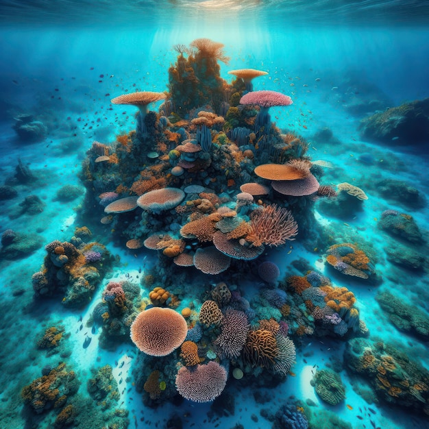 coral reef in sea