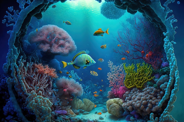 coral reef in the sea