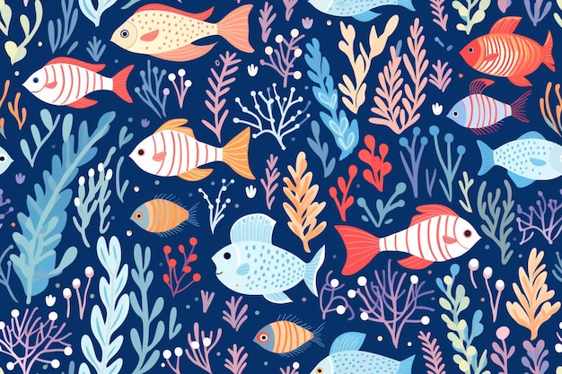 Coral Reef Seamless Pattern