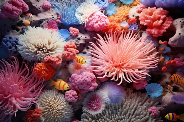 산호초 벽지 바다 꽃 다채로운 산호초 산호초 배경 수중 산호초 바다 식물 배경 화려한 산호초 AI
