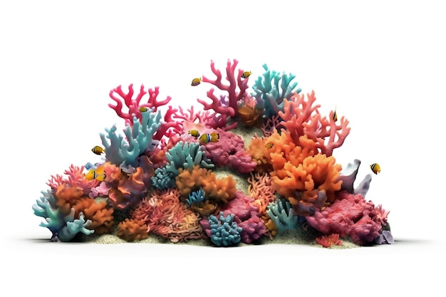 Photo coral reef on white background ai