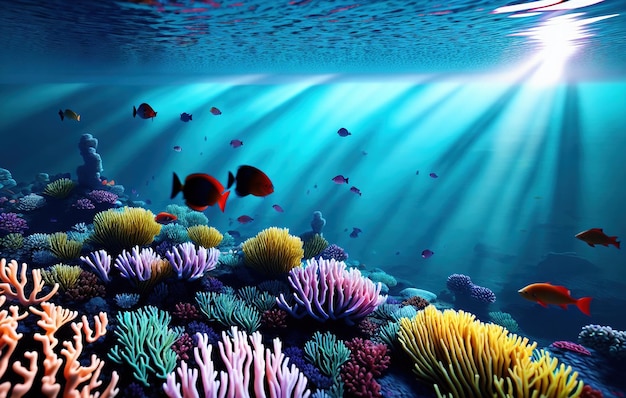 coral reef with fish