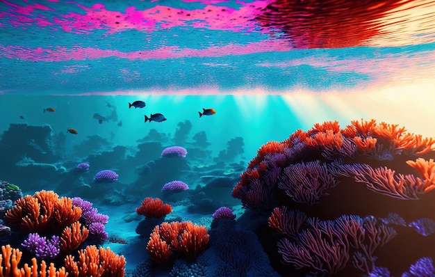 coral reef with fish