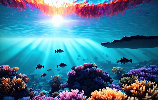 coral reef with fish