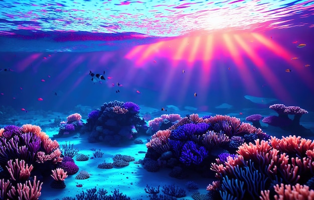 coral reef with fish