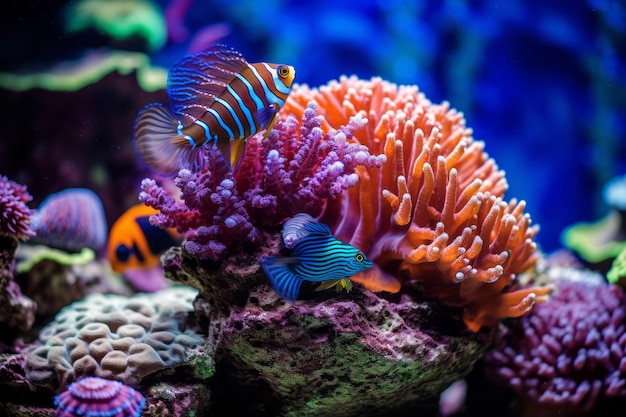 a coral reef with many different types of corals