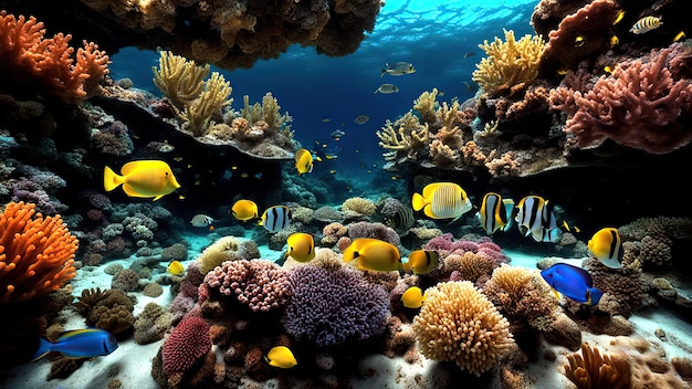 Коралловый риф с морской жизнью