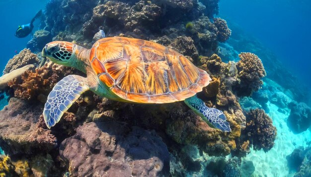 coral reel with wild sea turtles and fish ocean underwater life beautiful 8