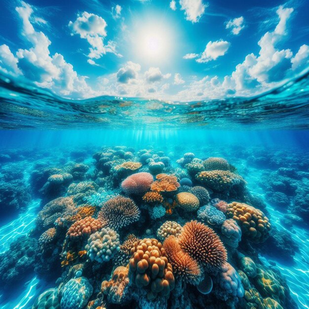 coral under sea