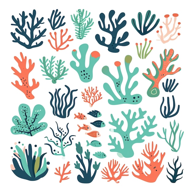 coral and seaweed clipart which is very cute and simple