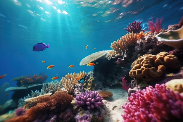 Coral Serenity CloseUp View of an Underwater Coral Reef Capturing the Peaceful Beauty Beneath