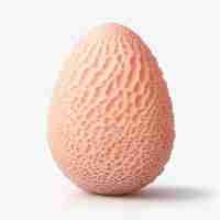 Photo coral stone egg shape on white background