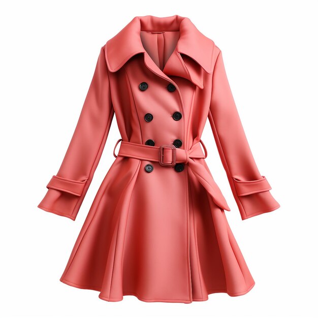 Coral Winter Trench on a white background