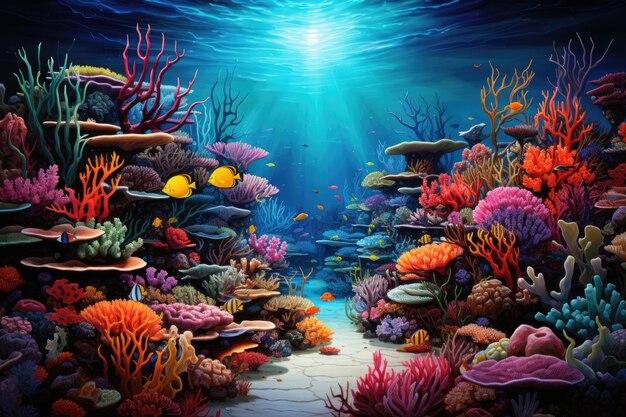 Coral Wonderland Vibrant Reef Life in the Tropics