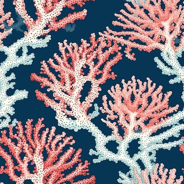 Corals on a blue background.