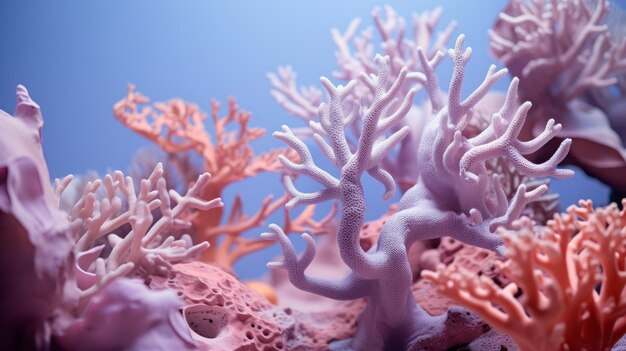 corals on purple background