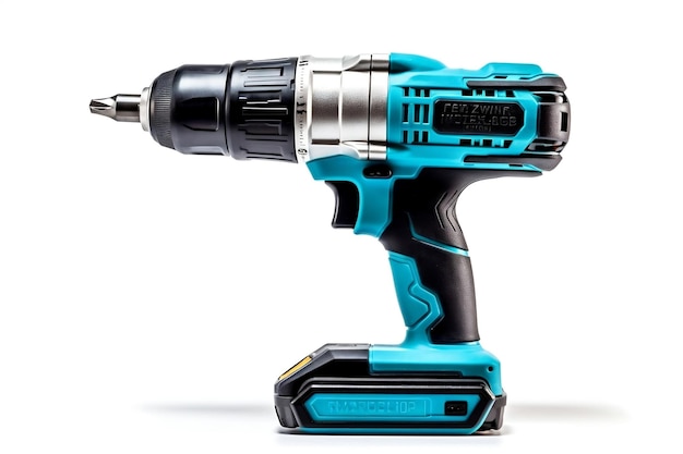 Cordless Blue Drill Isolated on a Transparent Background AI