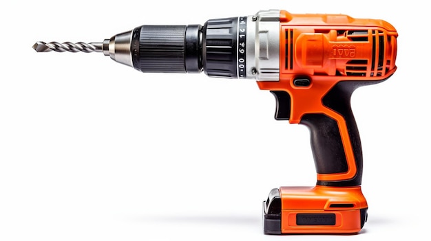 Cordless Power Drill on White Background