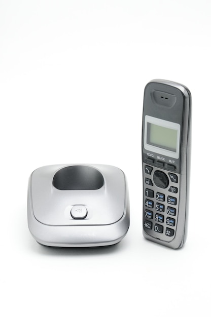 Cordless radiotelephone on an isolated white background