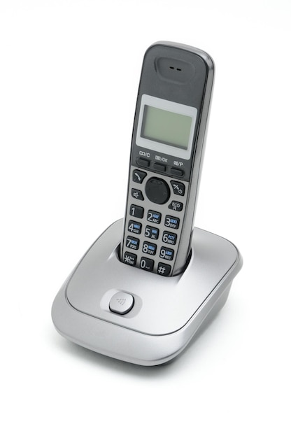 Cordless radiotelephone on an isolated white background