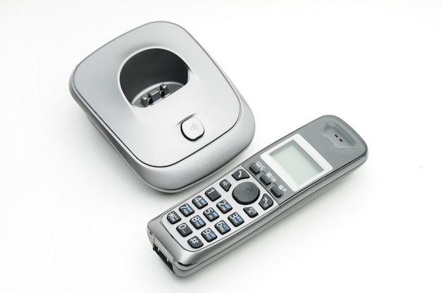 Cordless radiotelephone on an isolated white background