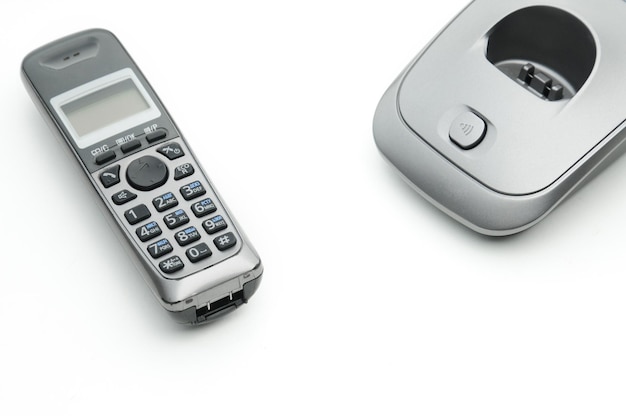 Cordless radiotelephone on an isolated white background