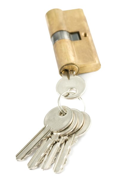 Photo core of the lock with keys