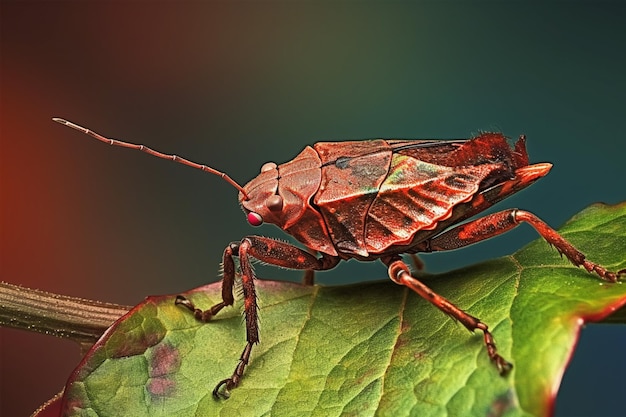 Coreus marginatus Dock Bug Insect Digitally Enhanced Photograph
