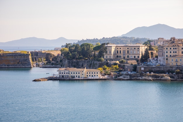 Corfu town view from the water, Greece