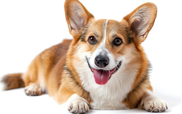 Photo corgi en fondo blanco