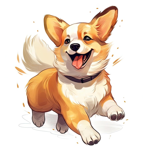 Corgi komische personage witte achtergrond