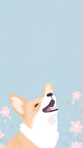 Photo corgi selfie cute wallpaper cartoon animal flower