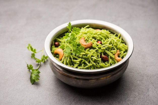 Coriander, Cilantro rice also called Dhaniya Chawal or pulao or kothamalli in India