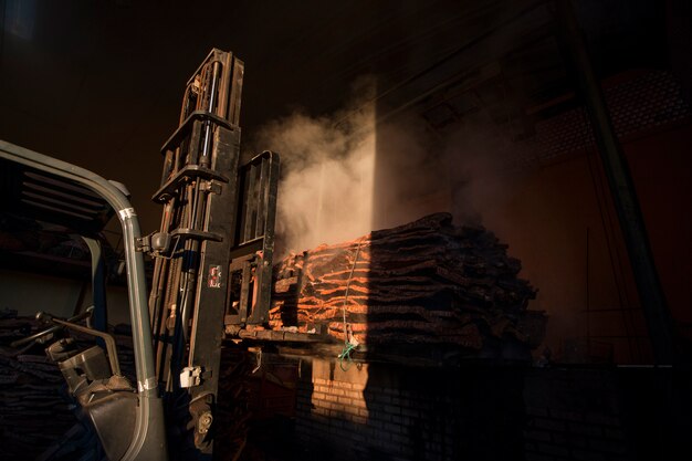 Cork boiler at work