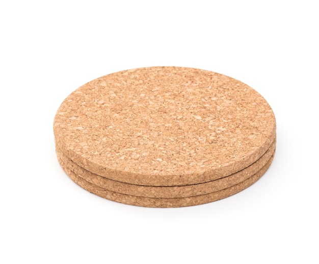 Cork mat on white background