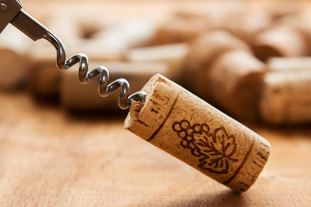 Photo corkscrew and corks