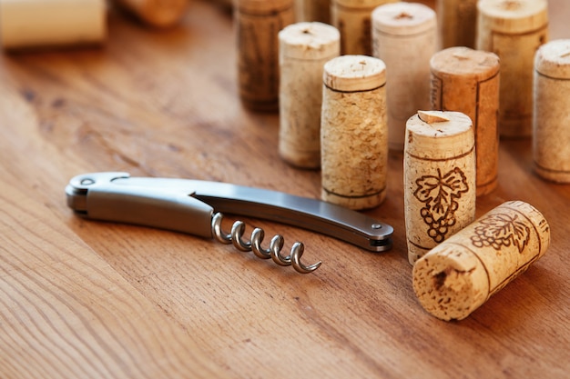 Corkscrew and corks