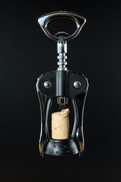 Corkscrew with extracted cork 