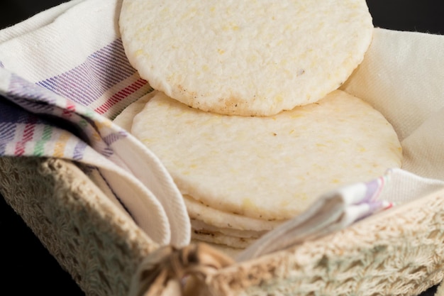 Corn arepa traditional colombian food