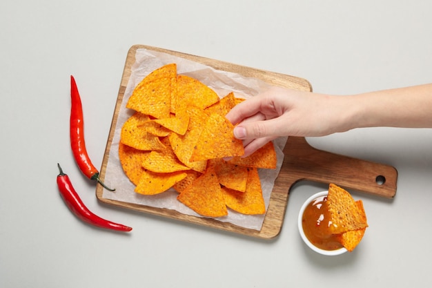 Photo corn chips concept of tasty and junk food