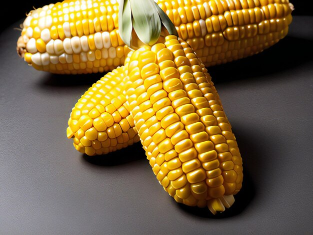 Corn on the cob on a dark background corn on the cob