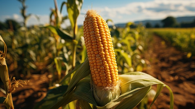 Corn cob in the field