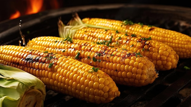 Corn on the cob perfectly charred and seasoned